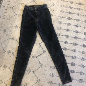Topshop Black Velvet Jeans